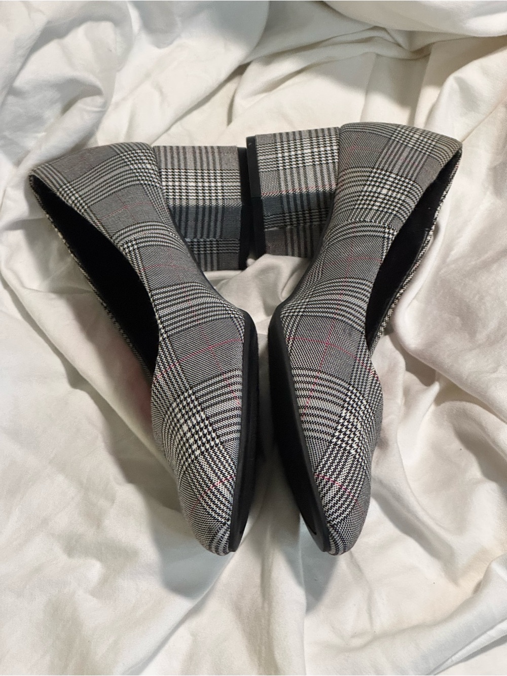 Cl By Laundry Hiromi Heels Red & Black Glen Plaid Pattern 10m New No Box View 5